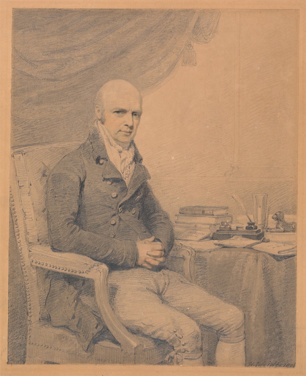 Portret van Thomas Estcourt Esq. van Estcourt door Henry Edridge