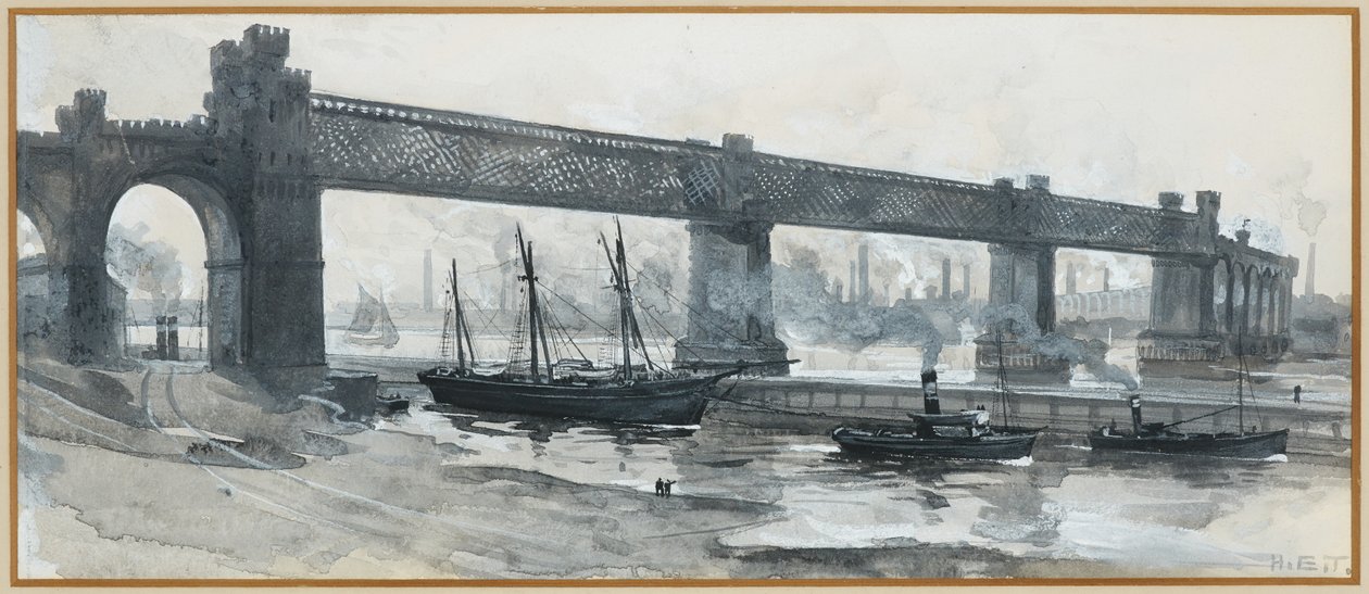 Scheepskanaal, Runcorn Bridge door Henry Edward Tidmarsh
