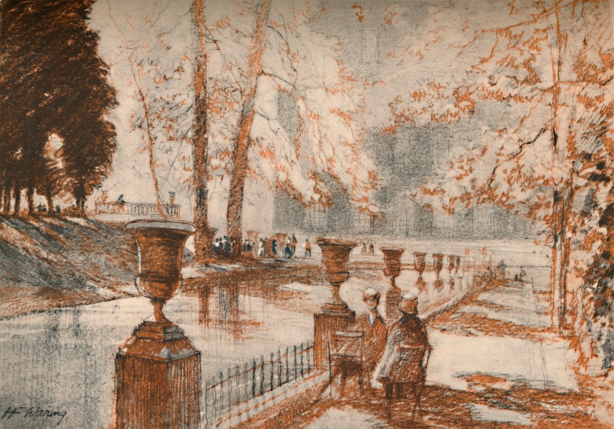 Het Luxemburg Parijs houdt van bomen en kinderen door Henry Franks Waring