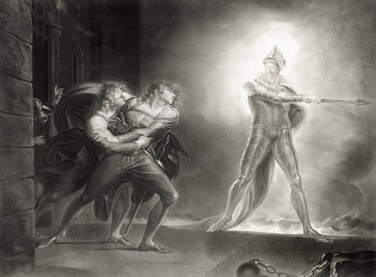 Hamlet, Act I, Scene IV, door William Shakespeare (1564-1616) gegraveerd door Robert Thew (1758-1802) door Johann Heinrich Füssli