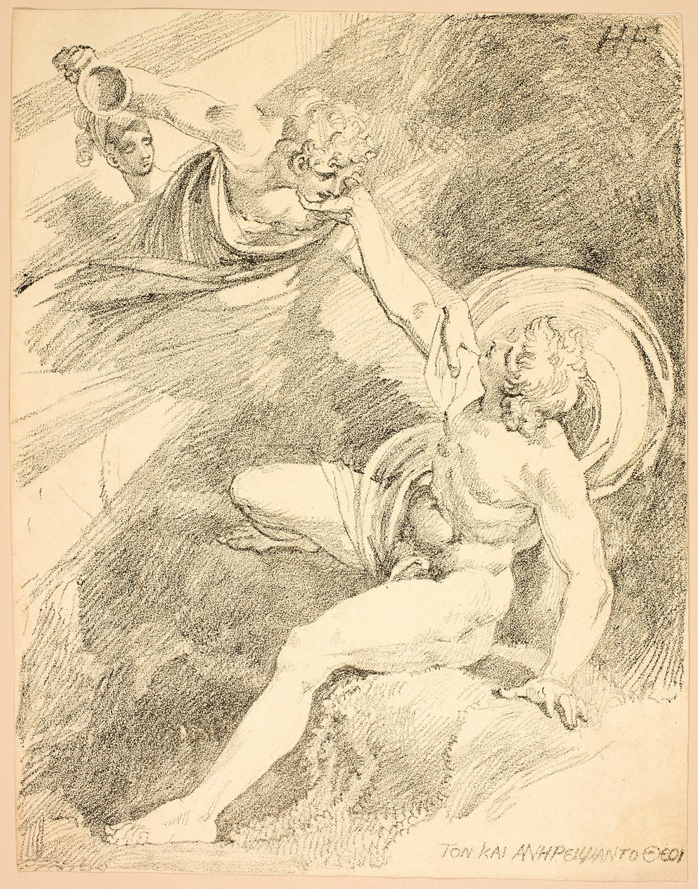 Hemelse Ganymedes, plaat XV uit de tweede uitgave van Specimens of Polyautography door Johann Heinrich Füssli