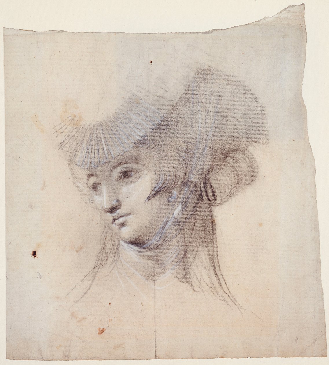 Portretstudie van een vrouw, waarschijnlijk Mrs. Fuseli door Johann Heinrich Füssli