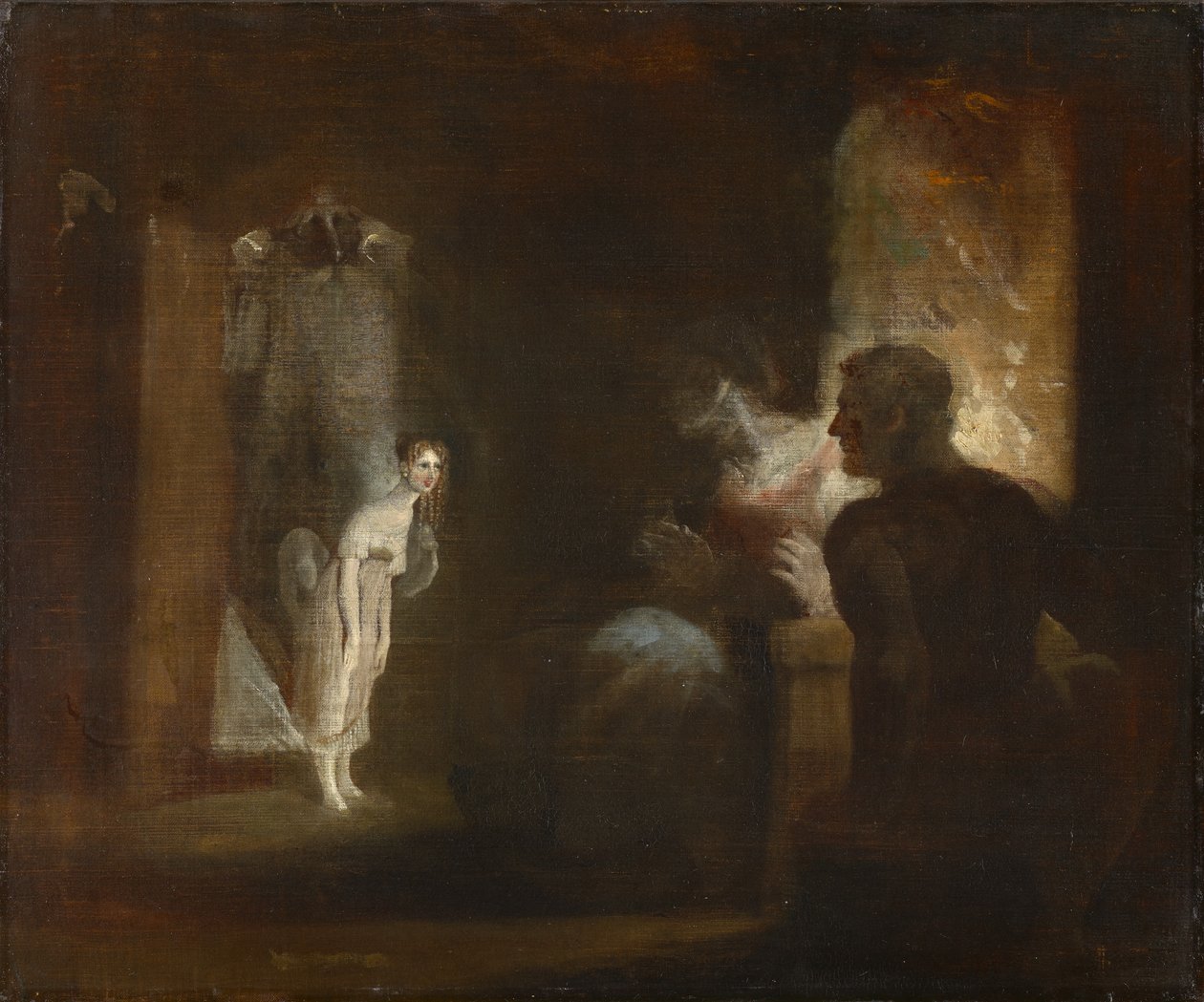 Undine betreedt het huis van de visser en zijn vrouw door Johann Heinrich Füssli