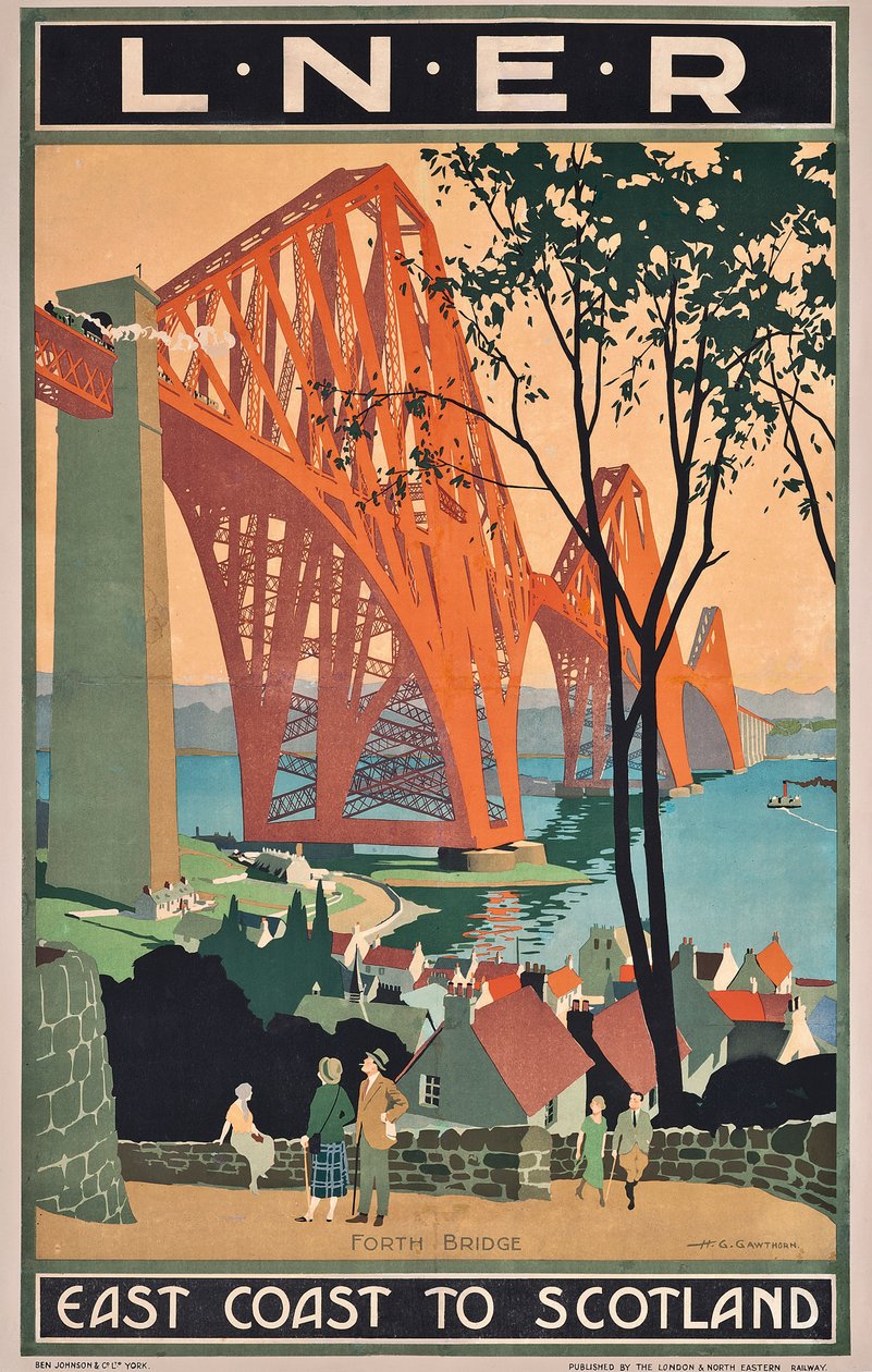 Een London and North Eastern Railway poster voor reizen naar Schotland door Henry George Gawthorn