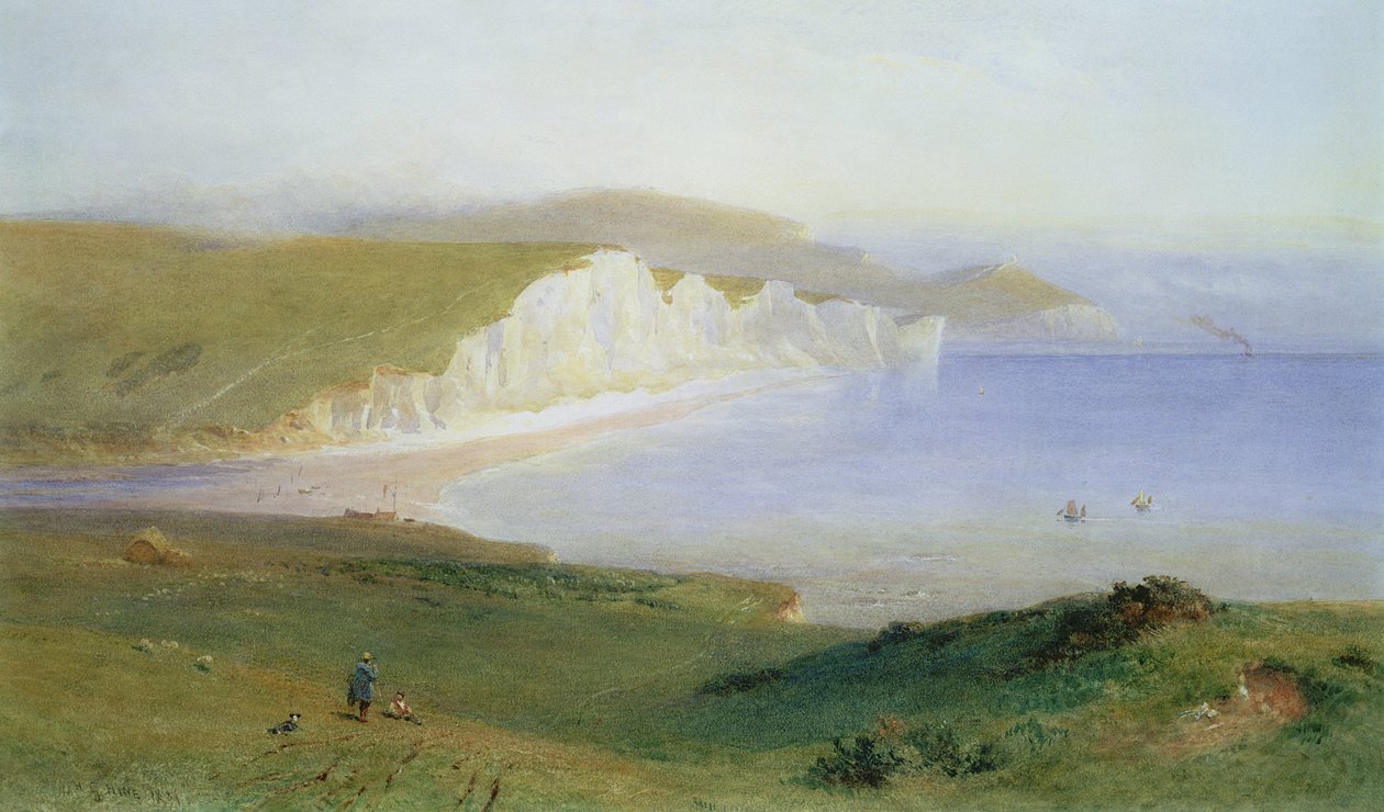 De Zeven Zusters en de monding van de Cuckmere, 1881 door Henry George Hine