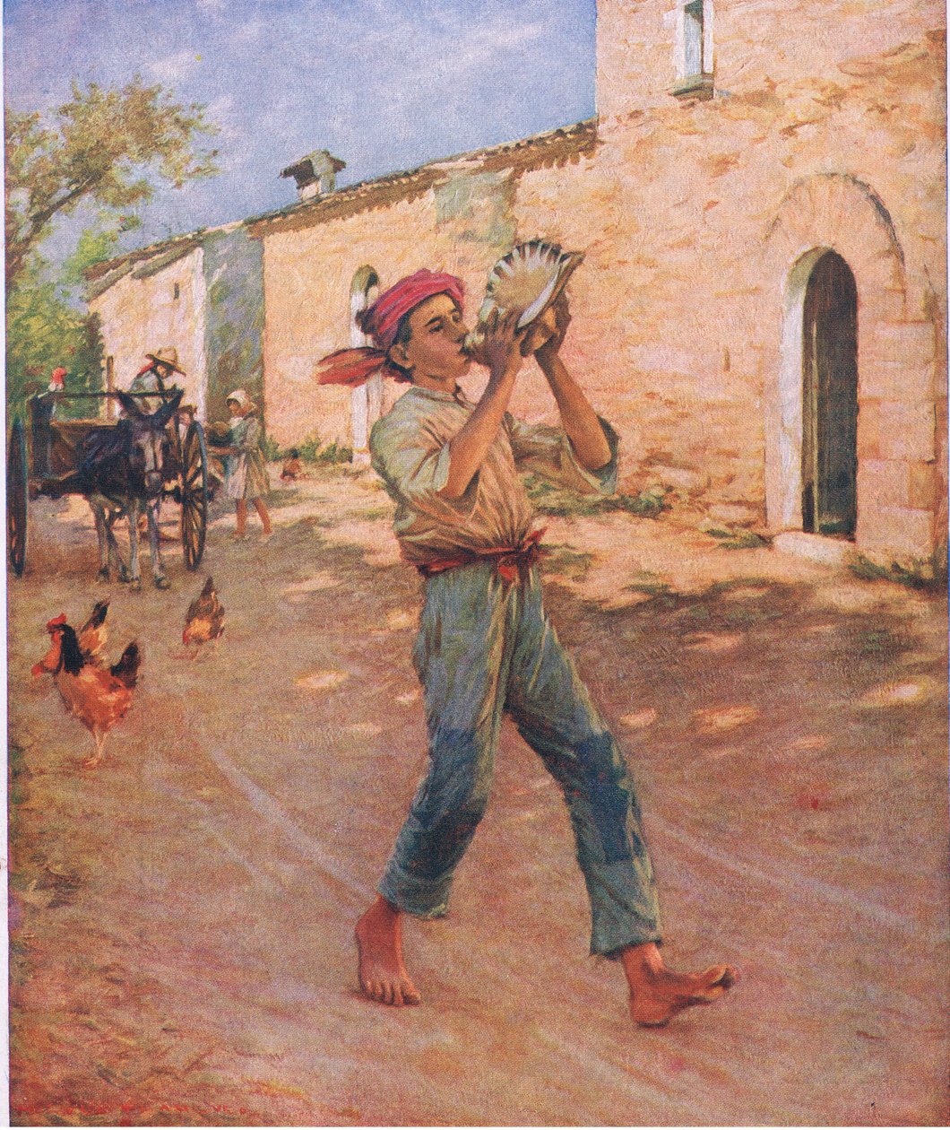 Huilende vis in Spanje, illustratie uit Mijn Tijdschrift, 1925 door Henry Herbert La Thangue