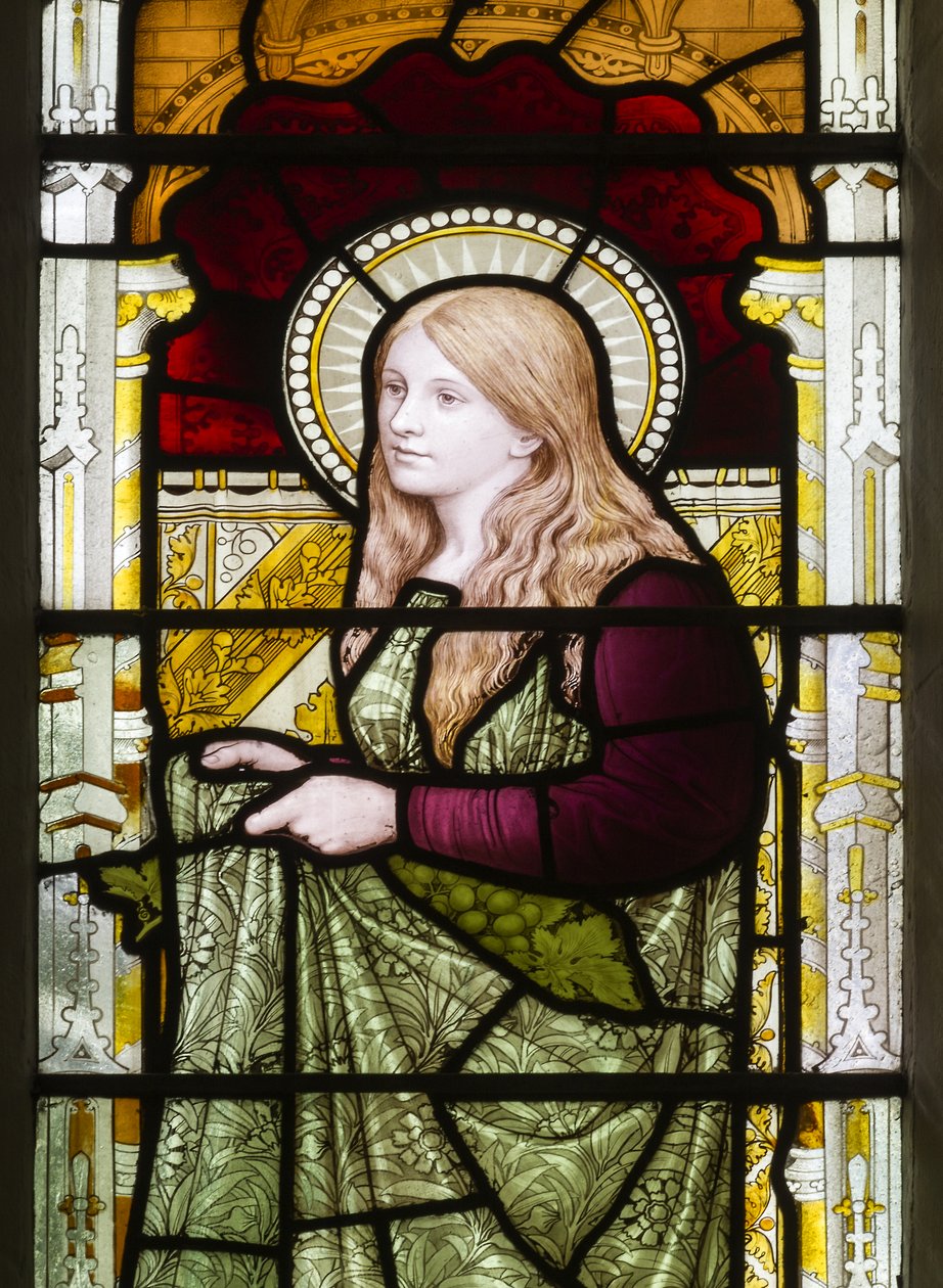 Cambridge, Trinity College, Heaton Butler & Bayne, Henry Holiday, Phoebe, 1870, Phoebe Cookson, aangepast van Carl Almquist door Henry Holiday