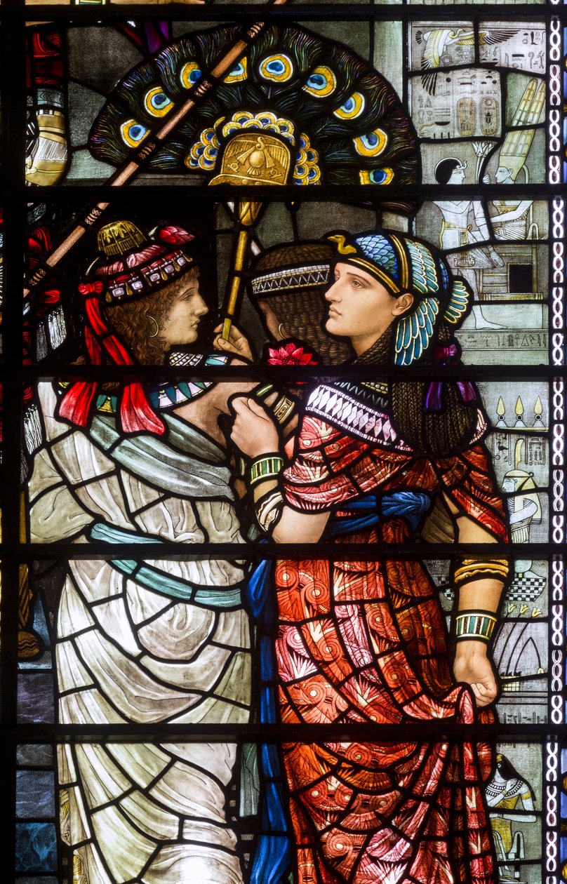 Durham Kathedraal, Holday Workshop, Henry Holiday, Mozes Verlaat Het Hof Van Farao (detail), 1895 door Henry Holiday