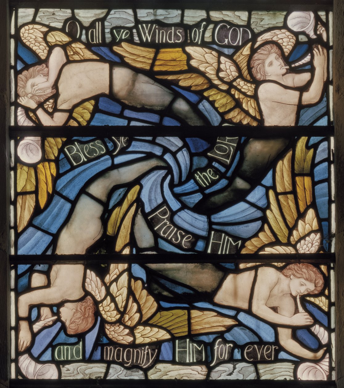 O Alle Winden van de Goden, Benedicite Raam (detail) door Henry Holiday