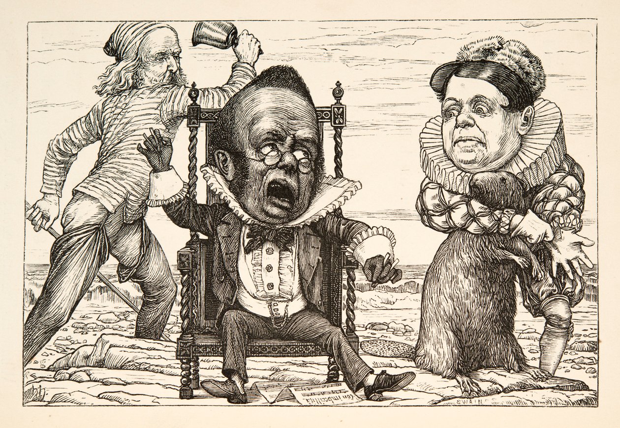 Zo groot was zijn schrik dat zijn vest wit werd, pub. 1876 door Henry Holiday