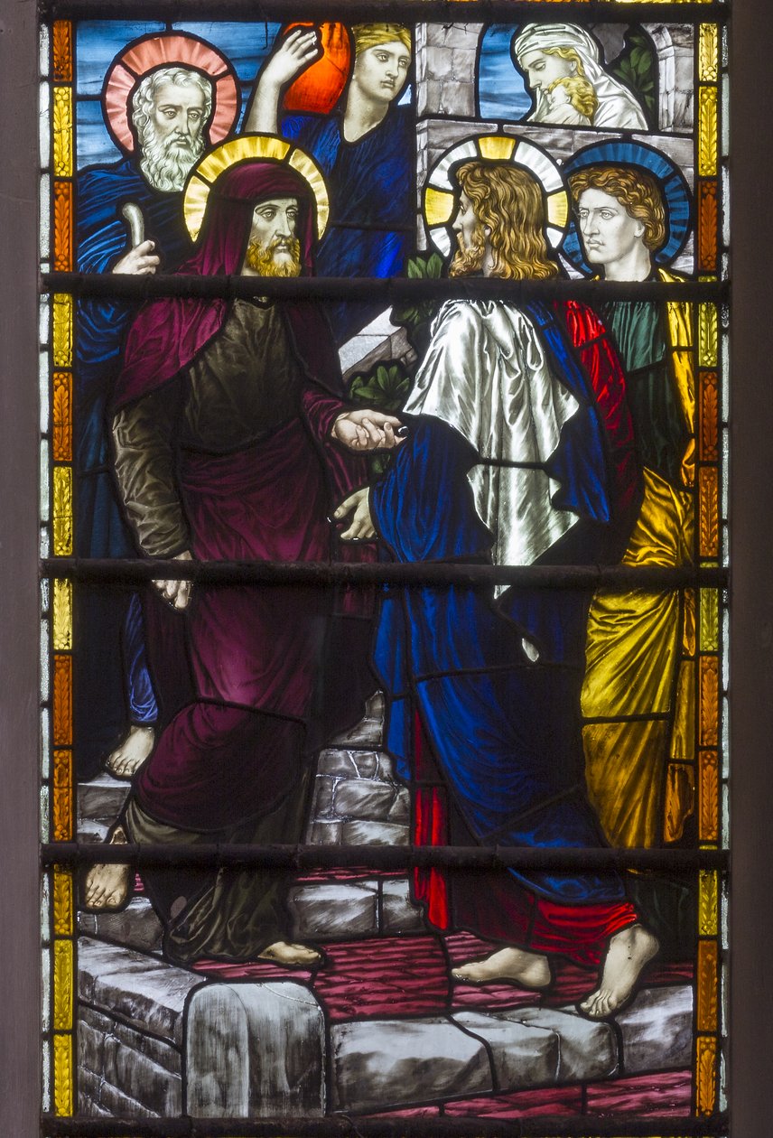 Christus verlaat het huis van Maria en Martha door Henry Holiday