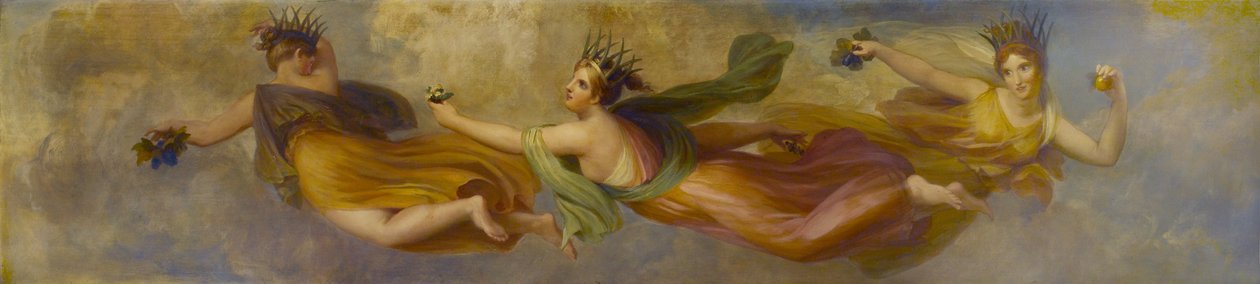 De Horae, of Seizoenen (vroeger verondersteld drie te zijn), die hun verschillende producten verspreiden door Henry Howard