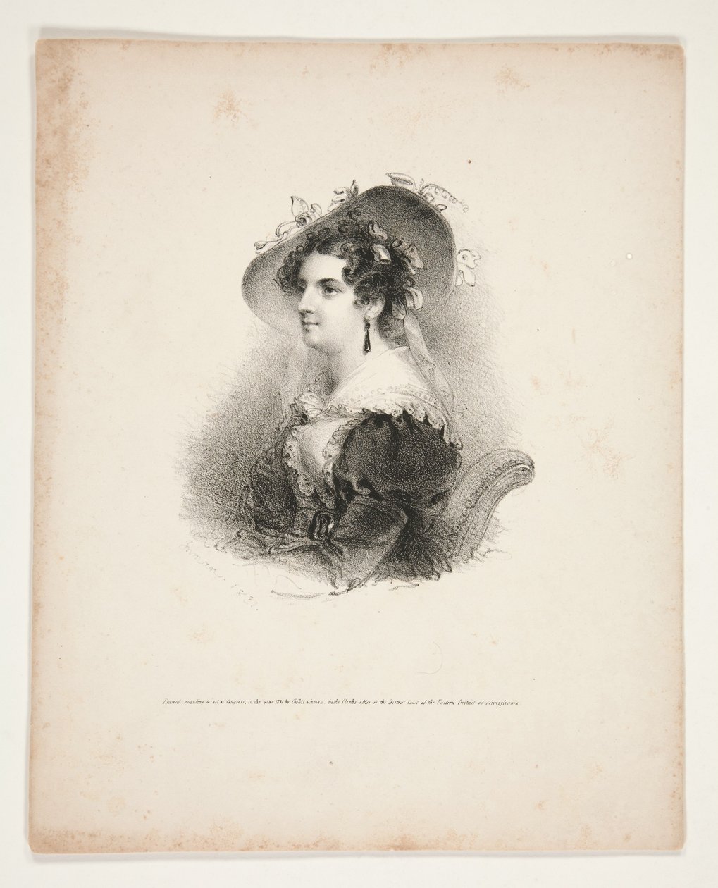 Portret ten halve lijve van een jonge vrouw door Henry Inman