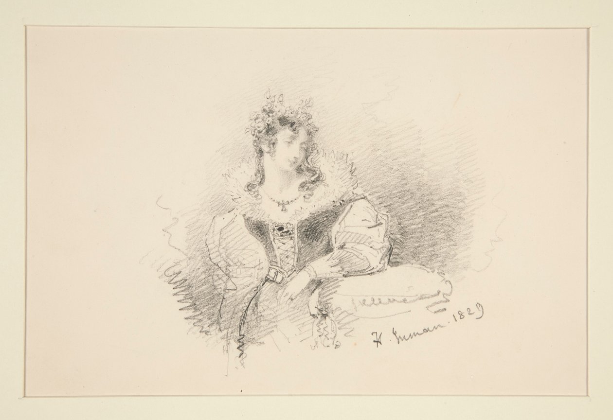 Portret van een Vrouw door Henry Inman