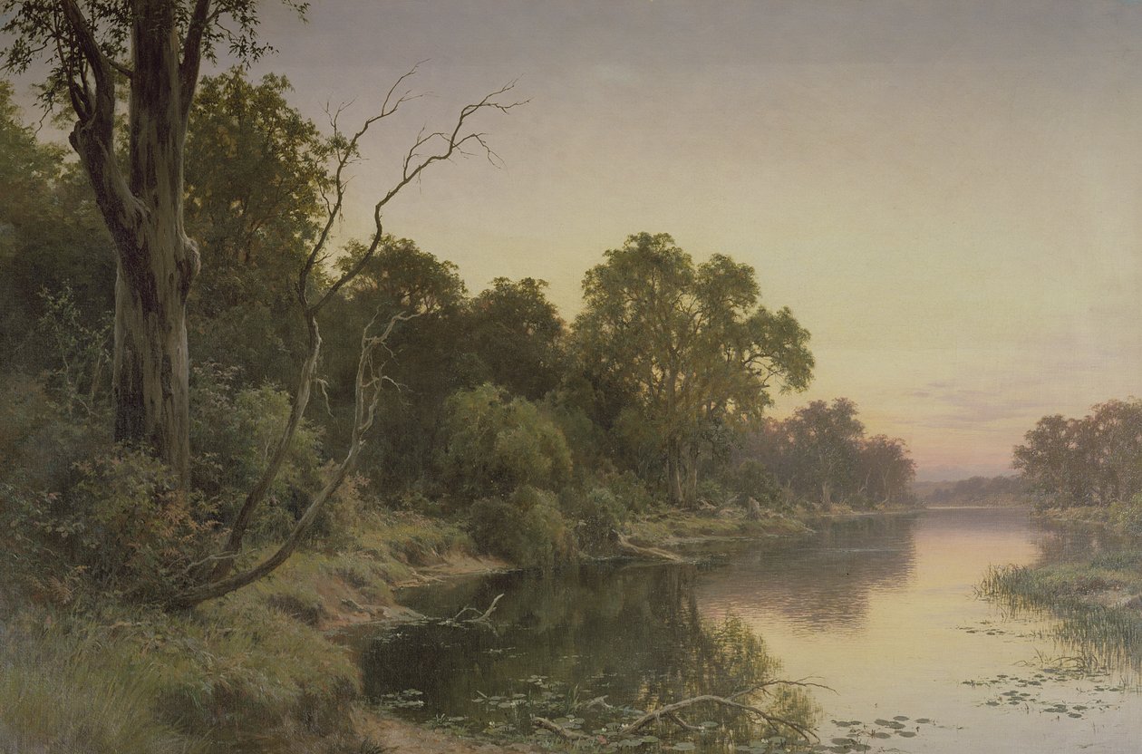 Een Achterwater van de Rivier Murray door Henry James Johnstone