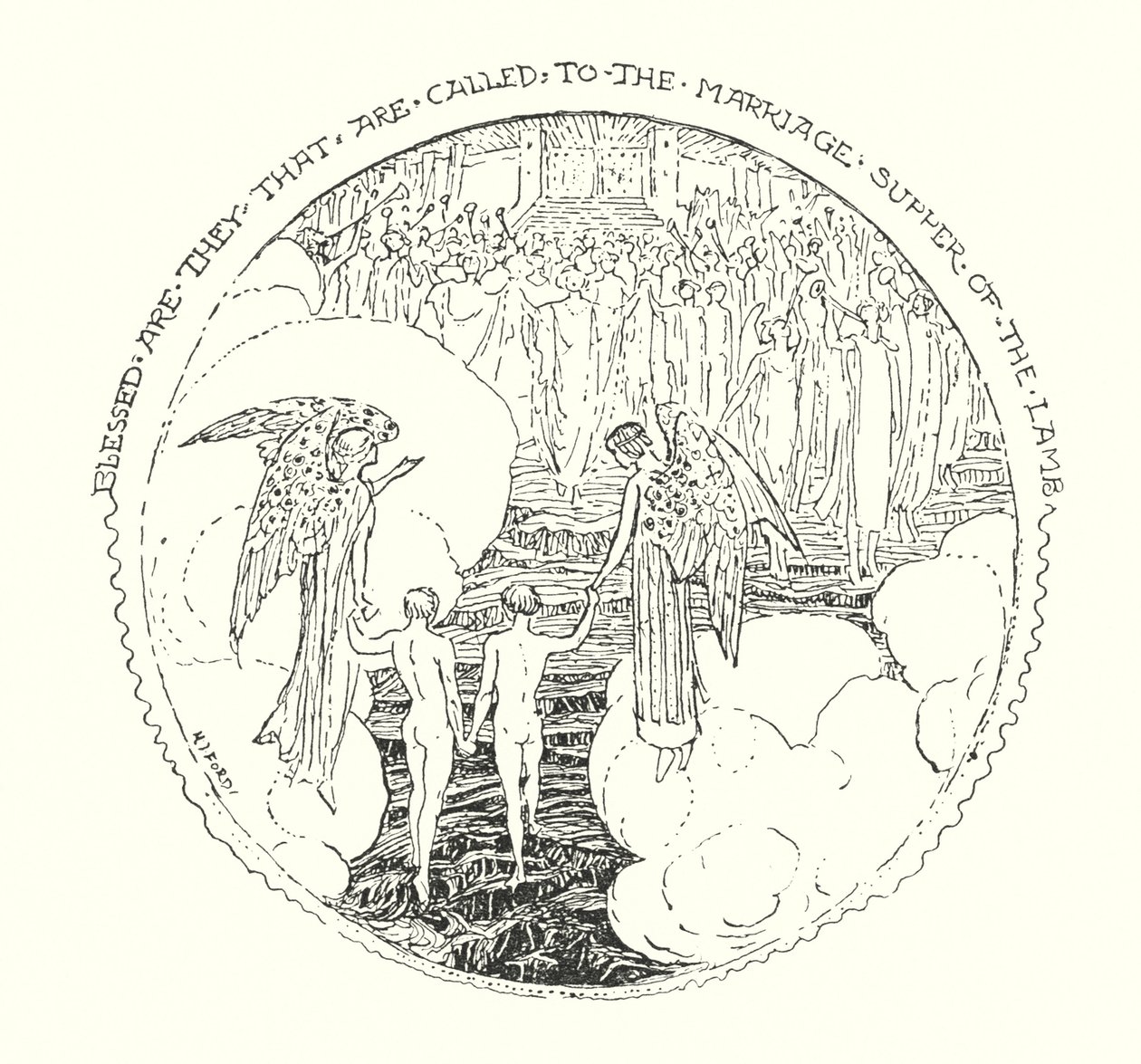 Illustratie voor De Pelgrimstocht door John Bunyan (litho) door Henry Justice Ford