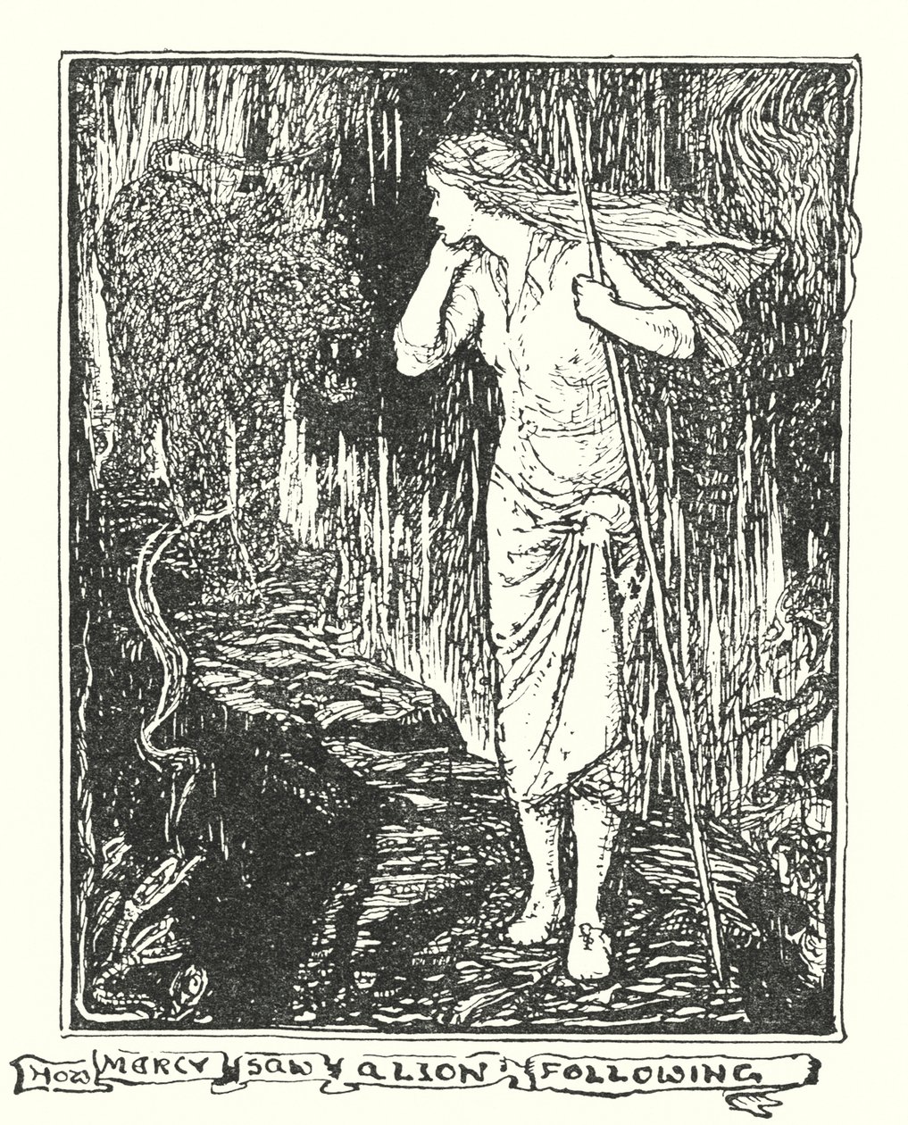 Illustratie voor De Pelgrimstocht door John Bunyan (litho) door Henry Justice Ford