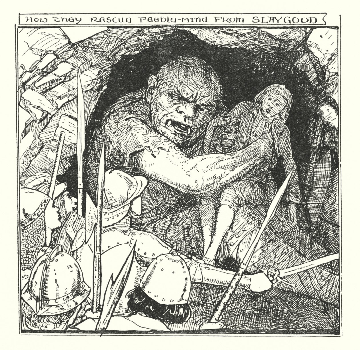 Illustratie voor De Pelgrimstocht door John Bunyan (litho) door Henry Justice Ford