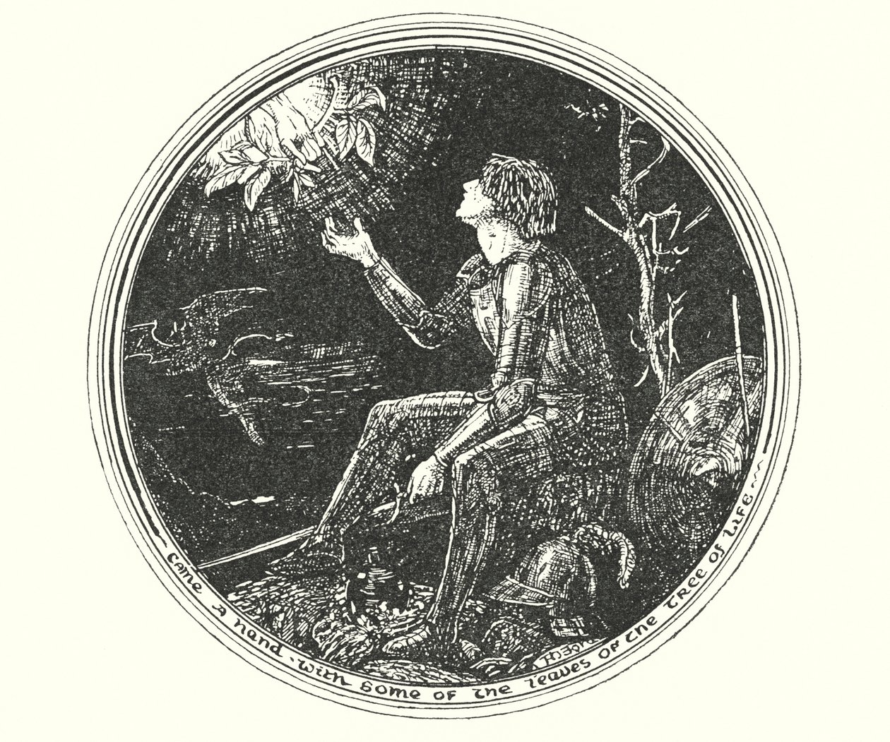 Illustratie voor De Pelgrimstocht door John Bunyan (litho) door Henry Justice Ford