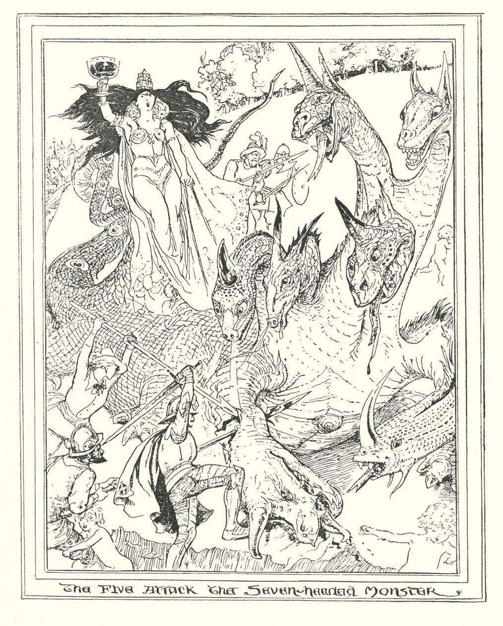 Illustratie voor De Pelgrimstocht door John Bunyan (litho) door Henry Justice Ford