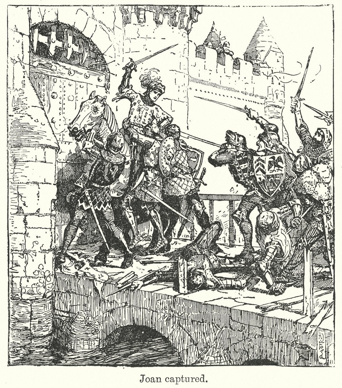 Joan vastgelegd (litho) door Henry Justice Ford