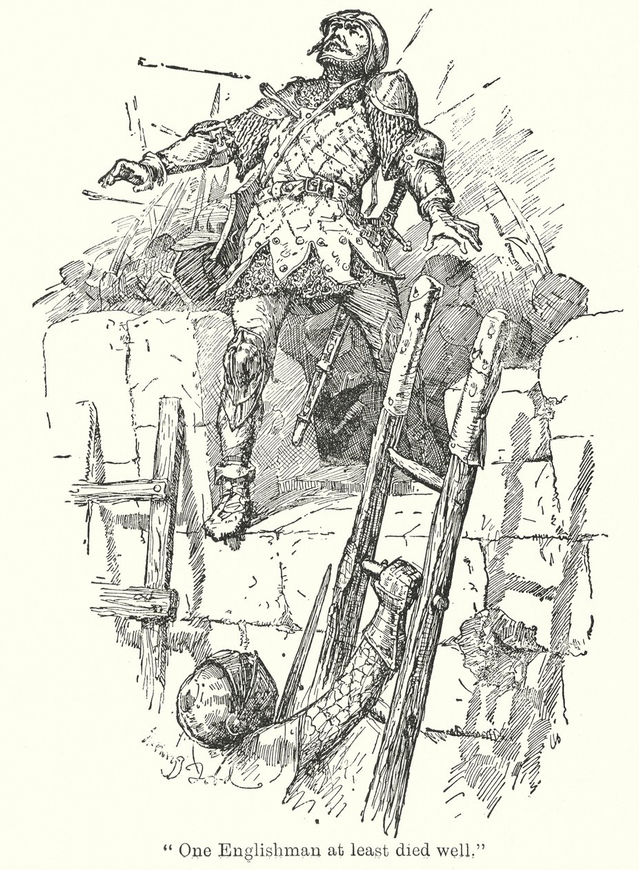 "Eén Engelsman is tenminste goed gestorven" (litho) door Henry Justice Ford