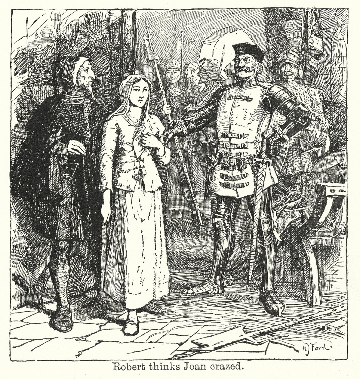 Robert denkt dat Joan gek is (litho) door Henry Justice Ford