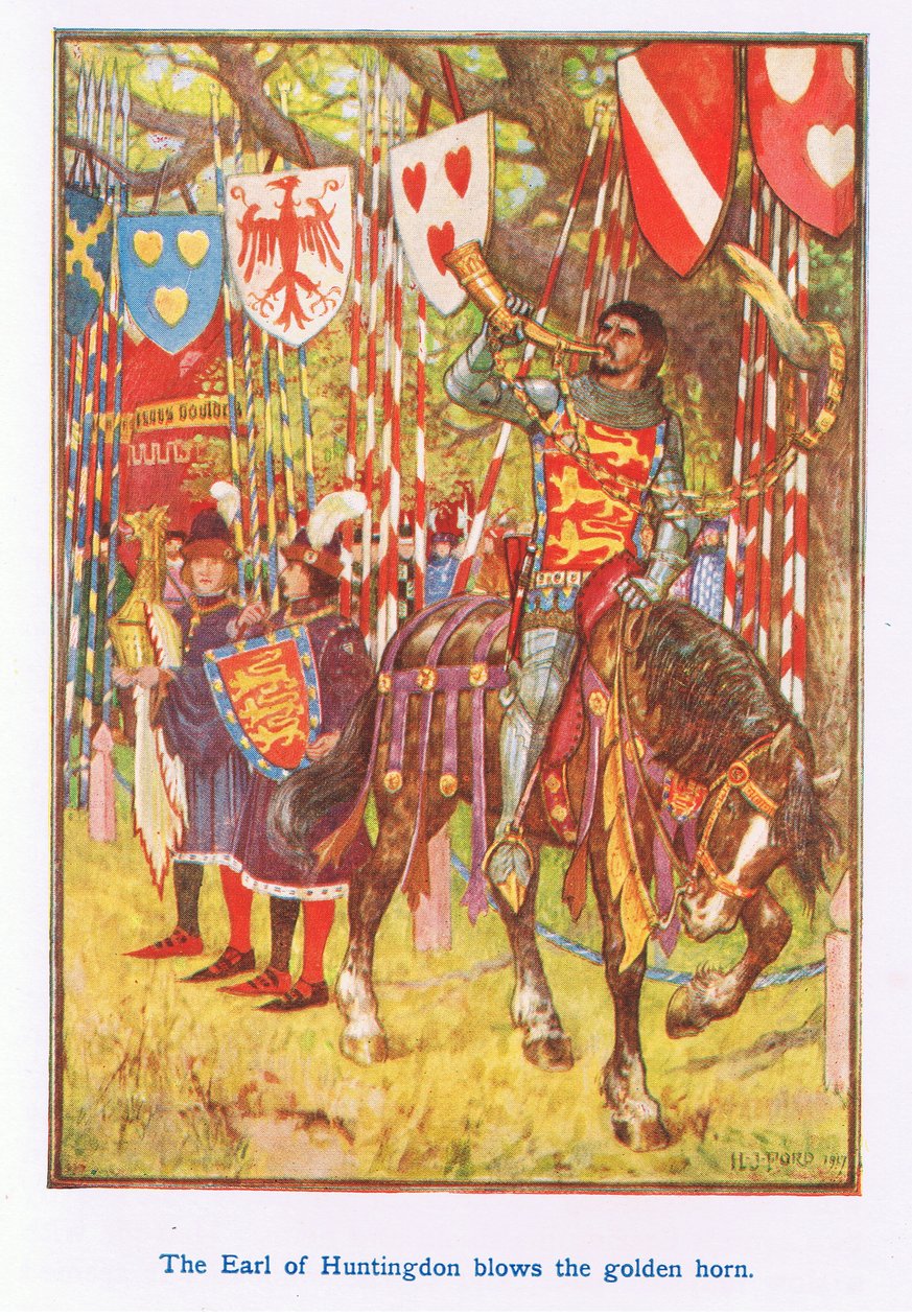 De Graaf van Huntingdon blaast de gouden hoorn door Henry Justice Ford
