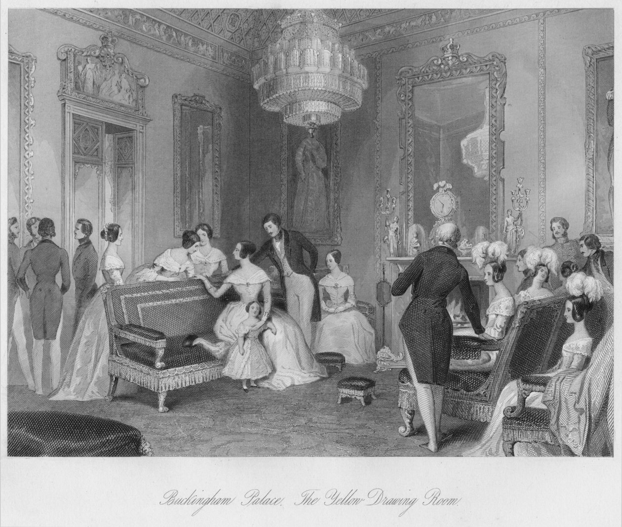 Buckingham Palace. De Gele Tekenzaal, ca. 1841 door Henry Melville
