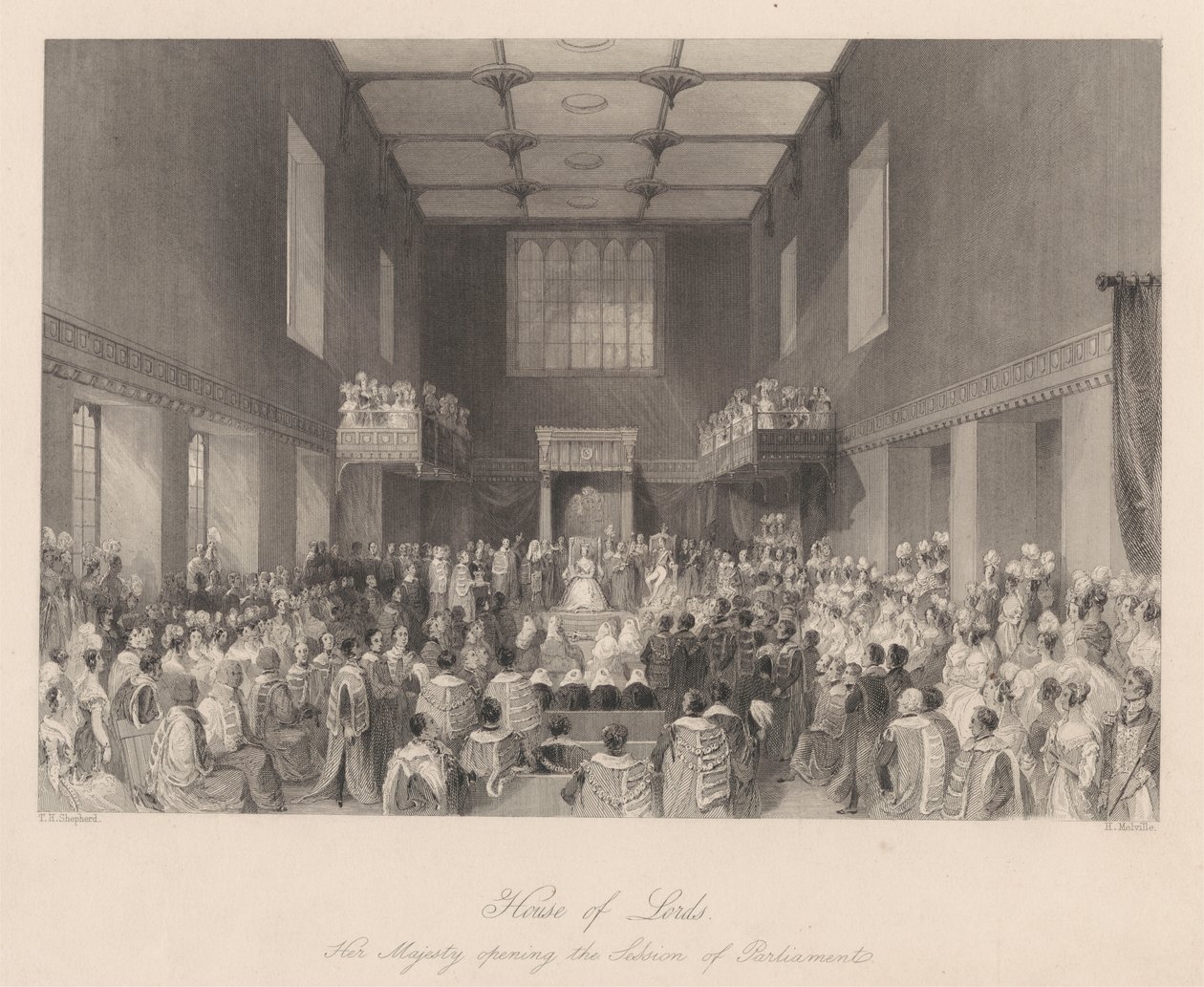 Hare Majesteit opent de zitting van het parlement door Henry Melville