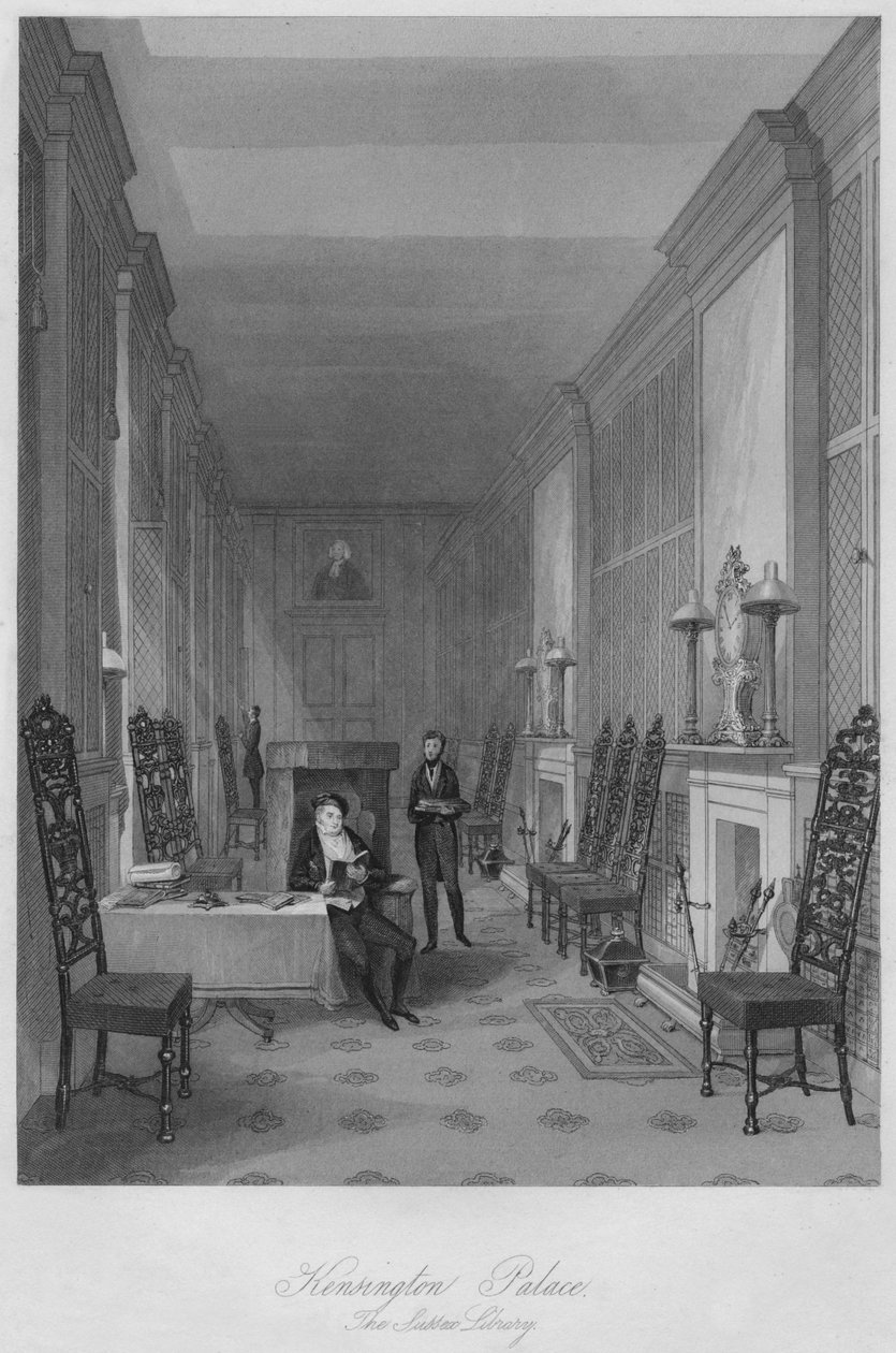 Kensington Palace. De Sussex Bibliotheek, c1841 door Henry Melville
