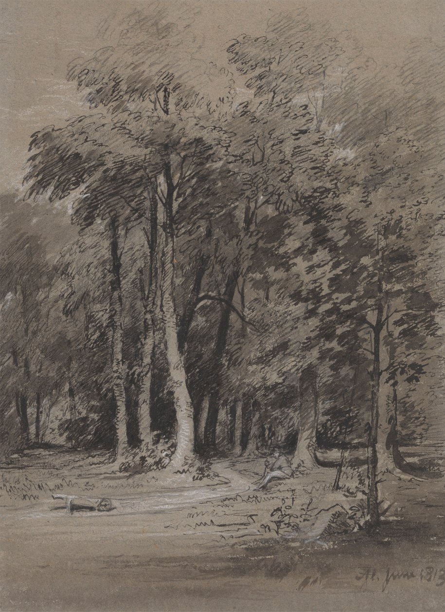 Een beboste weg door Henry Monro