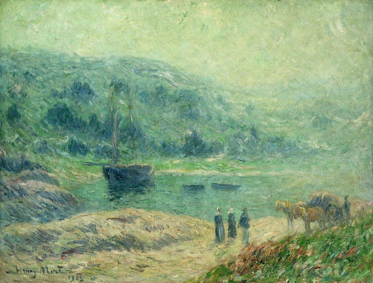 Een baai in Bretagne door Henry Moret