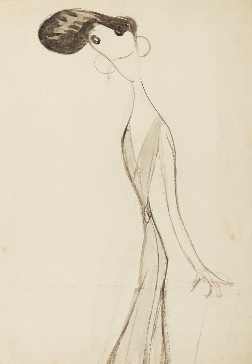 Irene Vanbrugh, studie voor de serie Sterren van het Muziekhalpodium, c.1908 door Henry Ospovat