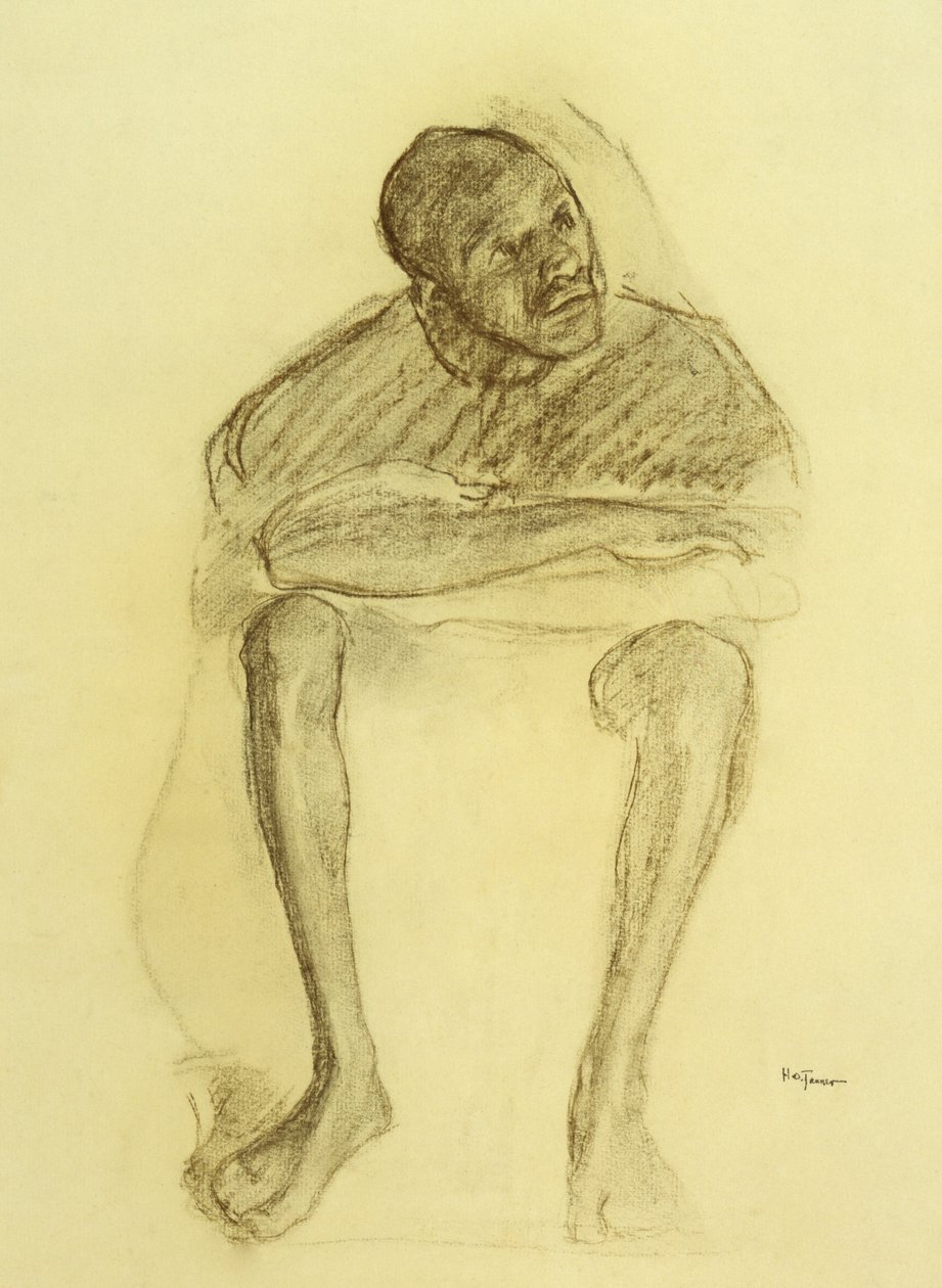 Man zittend in een stoel door Henry Ossawa Tanner
