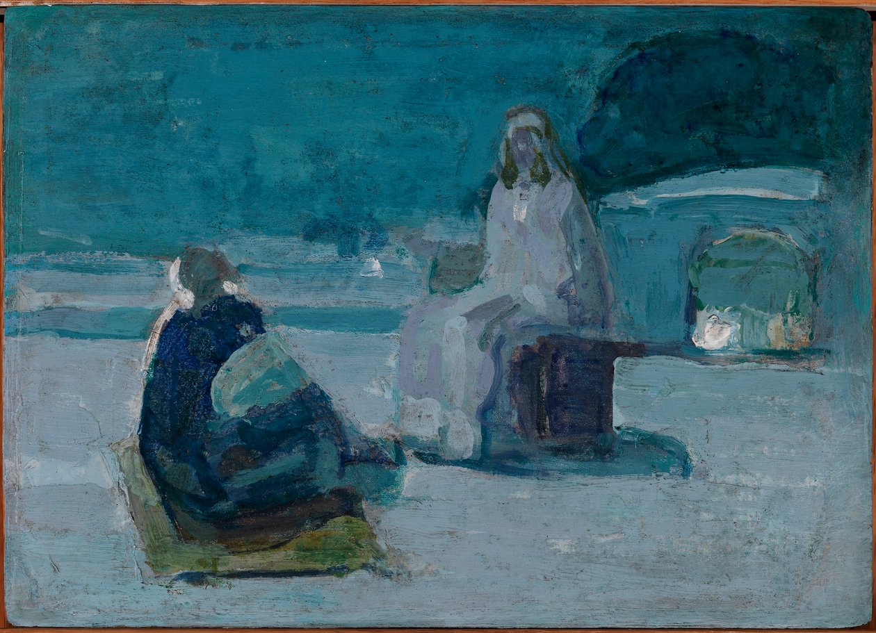 Studie voor Christus en Nicodemus op het dak door Henry Ossawa Tanner