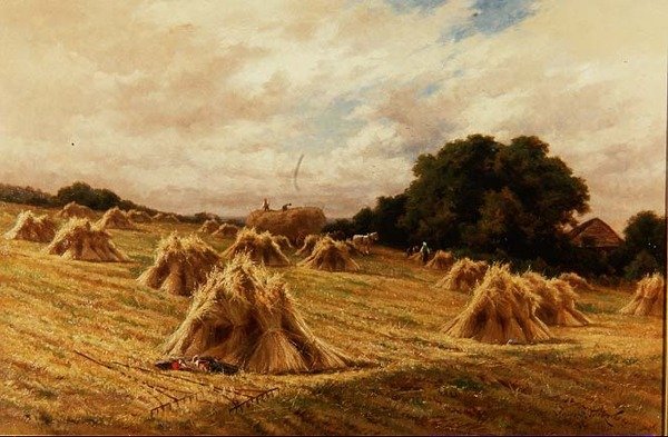 Een Korenveld in Surrey, nabij Reigate door Henry Parker