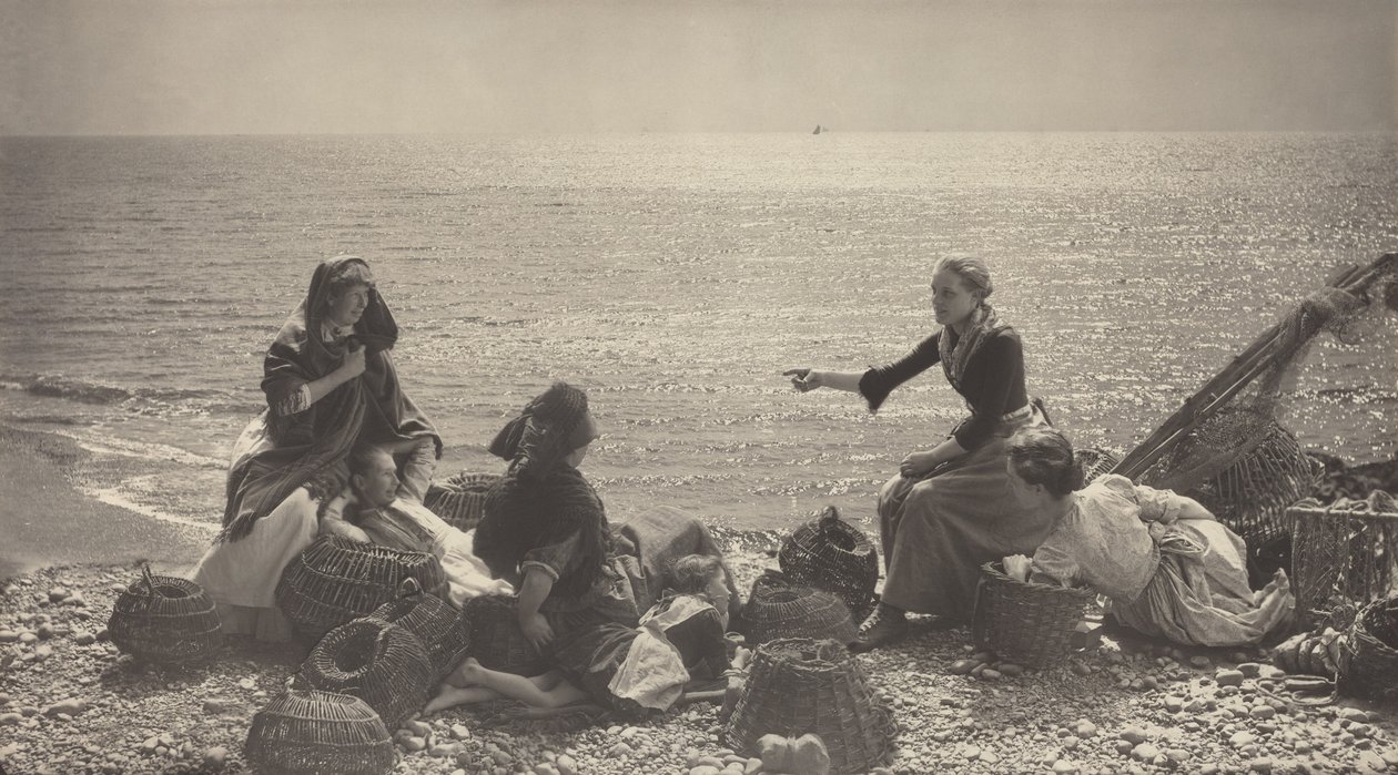 Roddels op het strand door Henry Peach Robinson