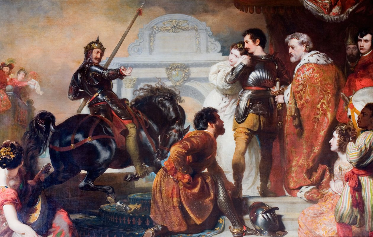De Uitdaging van Rodomont aan Rogero, 1827 door Henry Perronet Briggs