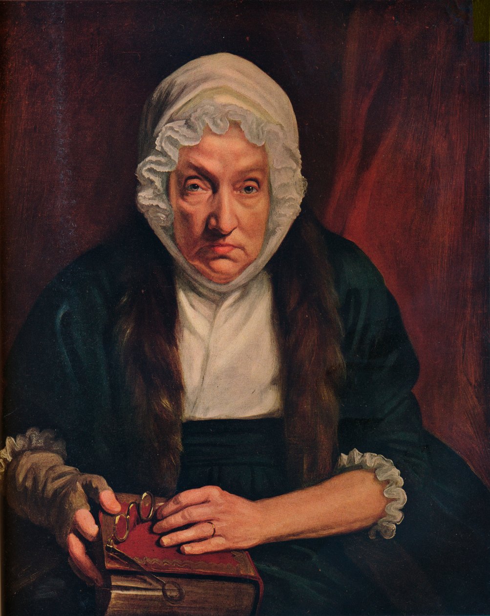 Portret van de eerbiedwaardige mevrouw Bushell, c17e eeuw, 1914 door Henry Raeburn