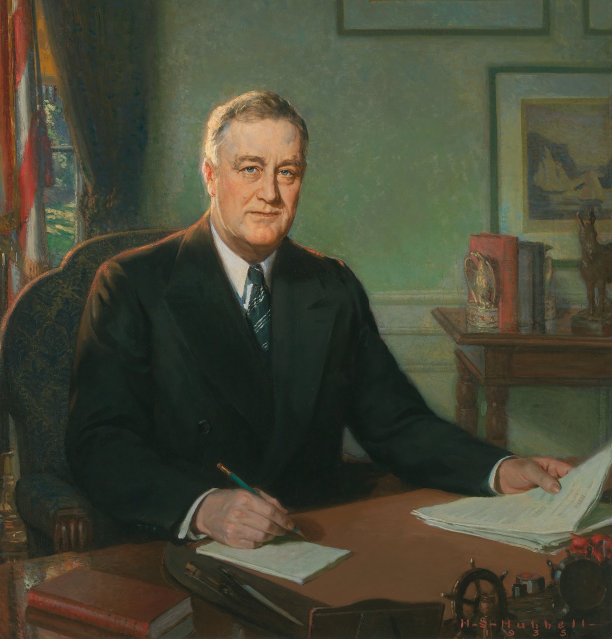 Franklin Delano Roosevelt (1882-1945) door Henry Salem Hubbell