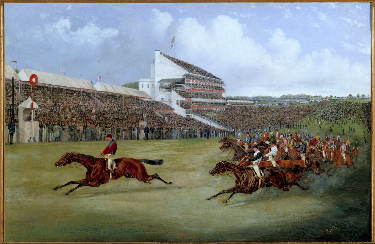 Paardenrennen: Gladiator arriveerde in 1865 door Henry Sr Alken