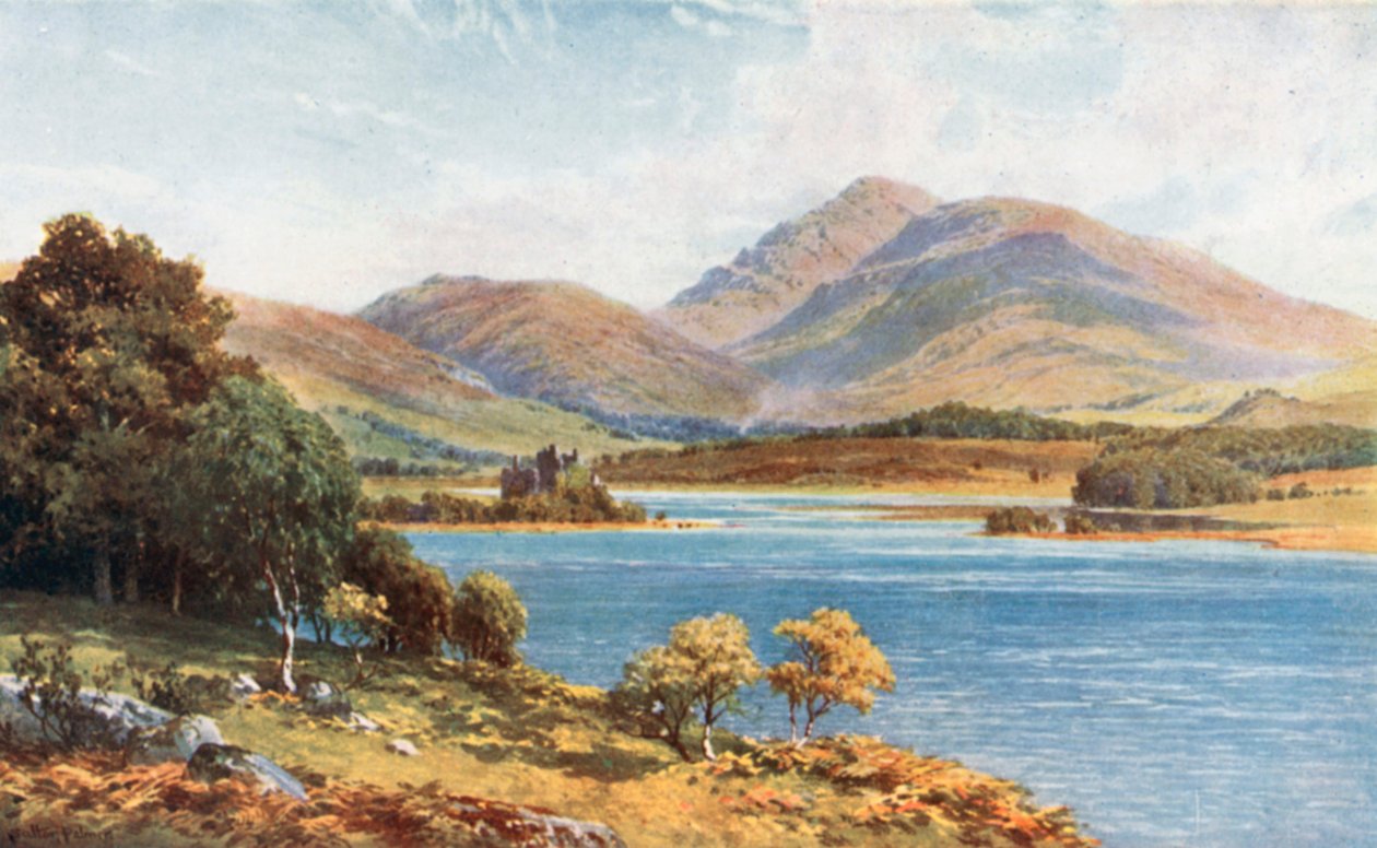 Kasteel Kilchurn, Loch Awe, Argyllshire (kleurenlitho) door Henry Sutton Palmer