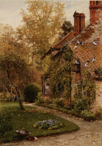 Rond mijn huis: een kant van het huisje, Elm Grove, Ripley, Surrey door Henry Sutton Palmer