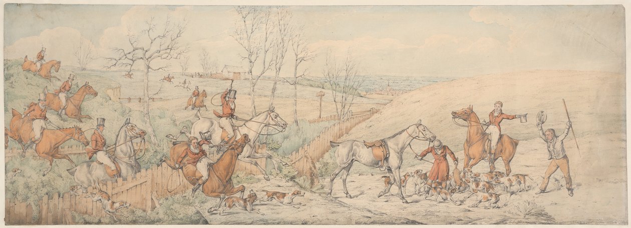 Vossenjacht: De dood door Henry Thomas Alken
