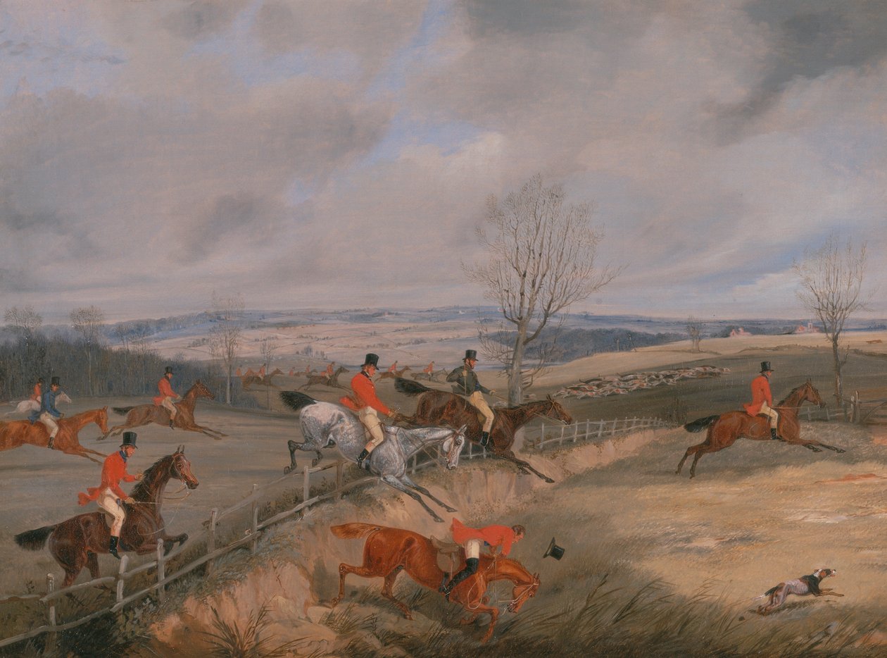 Jachtscène: Het Dekken door Henry Thomas Alken