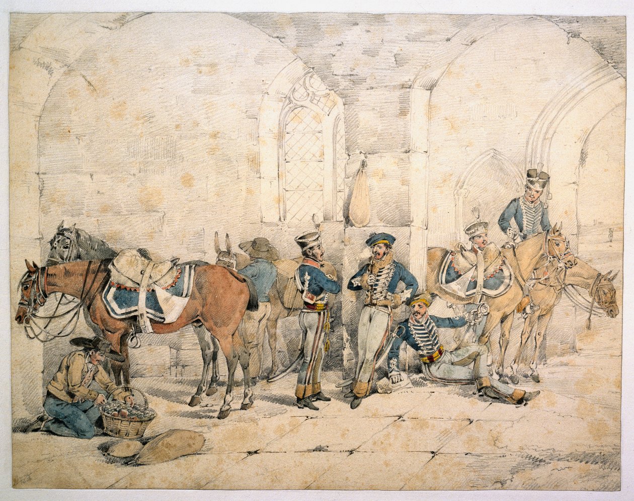Huzaren op het schiereiland, mogelijk 1e Huzaren, King