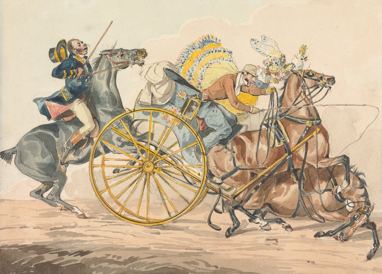 "Sportieve ontdekkingen, of de ellende van het autorijden:" ...Je ontdekt een nieuwe manier om je gezelschap op een kleine ruimte bijeen te brengen door Henry Thomas Alken