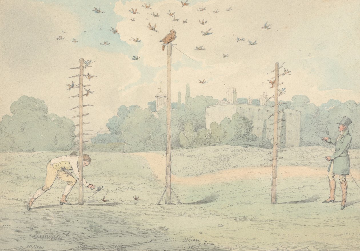 "De nationale sporten van Groot-Brittannië", 1821: Uilenjacht door Henry Thomas Alken