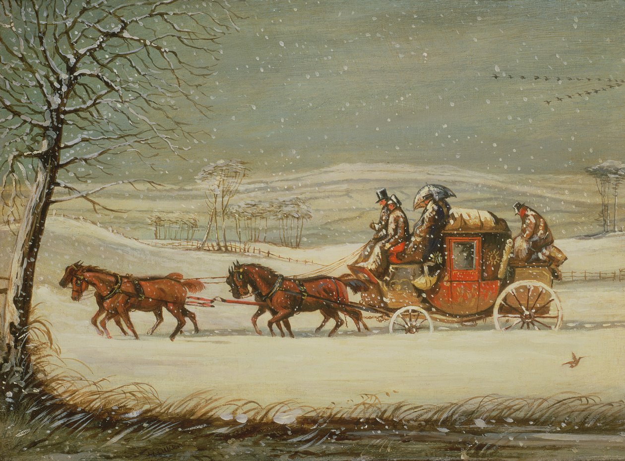 De Koninklijke Post in de Winter door Henry Thomas Alken